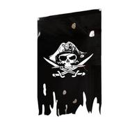 Qianly Drapeau de Pirate Vertical En Lambeaux, Décoration D'Halloween, Bannière Tendance pour Intérieur Ou Extérieur, Mur, Porte de Ferme, Style B