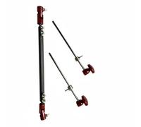 Qianly Drum Pedal Connector Relieur de Double, Tige De Connexion Noire Et Rouge En Alliage D Aluminium + 2 Batteurs De Pédale À Tête Plate Rouge