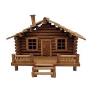 Qianly en Bambou Maquette Cabane en Bois Miniature Kit DIY Assemblage Manuel Bambou Structure Stable Décor d'Intérieur Ornement Cozy Ambiance Sauvage, Carbonized