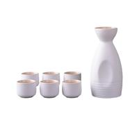 Qianly Ensemble Comprenant Un Pichet et 6 Tasses. Pichet à Saké En Céramique Artisanale. Service à Thé. Décoration de Vitrine Ou Autre Objet Décoratif, A