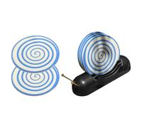 Qianly Ensemble de 6 sous-verres Ronds avec Dos Antidérapant, Idéaux pour Décorer Les Tasses à Thé Ou Toute Autre Surface, pour Le Comptoir, Bleu