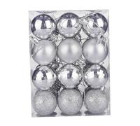 Qianly Ensemble de Boules de Noël Festives pour La Décoration Intérieure et Les Loisirs Créatifs, Argent