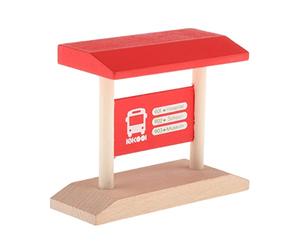 Qianly Ensemble de Jouets de Train Ferroviaire Comprenant Des Rails, Un Tunnel et Une Locomotive, Le Tout Fabriqué En Bois, Arrêt de Bus