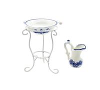 Qianly Ensemble de Salle de Pièces Comprenant Un Mini Pot à Eau, Un Lavabo et Un égouttoir pour La Décoration de Salle de Bain d'une Maison de Pou