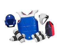 Qianly Équipement Rembourré de Protection pour Taekwondo, Set de Taekwondo 6 Pièces avec Casque et Plastron Renforcés, pour Entraînement, Sparring, L