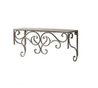 Qianly Étagère Murale en Métal Décorative Étagère avec Supports en Volutes Robuste Tablette Flottante pour Café, A3506