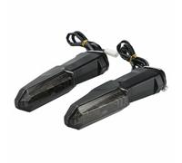 Qianly Feu Clignotant LED Feu Indicateur Clignoteur Clignotant Discret en Plastique avec Design Géométrique et Lentille Facettée Aspect et Fils Intégrés, Coque Fumée