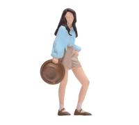 Qianly Figurine Miniature de Fille, Modèle de Personnage Miniature pour Diorama, Accessoire En Résine, Cheveux Longs, Romancière, Sculpture 3D, Idéale pour L