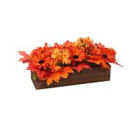 Qianly Fleurs d'automne artificielles en pot pour centres de table, tournesols et feuilles d'érable