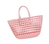 Qianly fourre-Tout tissé pour Femme, à 'été pour la Plage, idéal pour Un Pique-Nique ou Galant, Rose