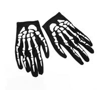 Qianly Gants Os Blancs Doigts Complets Gants Sombres Squelette Imprimé Osseux Article Fête, S