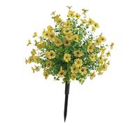 Qianly Garden Pape Faux Greenery Arbustes avec des pointes au sol pour intérieur, Jaune