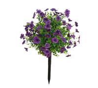 Qianly Garden Pape Faux Greenery Arbustes avec des pointes au sol pour intérieur, Violet