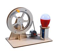Qianly Générateur D'énergie à Manivelle à Main pour Assemblage de Jouets éducatifs Scientifiques pour Garçons Filles Enfants, En bois, 13cmx15cmx8.5cm