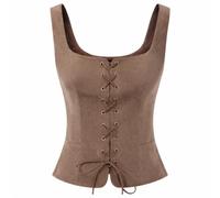 Qianly Gilet Médiéval Période Historique Gilet à Lacets Ajusté pour Théâtre, L, L