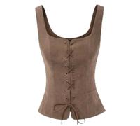 Qianly Gilet Médiéval Période Historique Gilet à Lacets Ajusté pour Théâtre, M, M