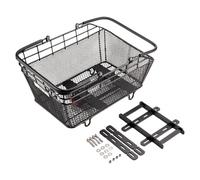 Qianly Grand Panier de Rangement Arrière avec Poignée pour Les, Les Trajets Quotidiens et Les Excursions en Plein Air, 45 X 32,5 X 20 Cm, Métal
