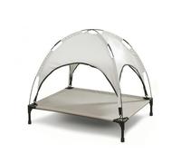 Qianly Hamac Surélevé Lit Rafraîchissant Mobilier pour Chiens, Chats, Jardin, Terrasse, Balcon, Gris Clair, Lit De Camp avec Auvent Gris Clair Très Grande Taille