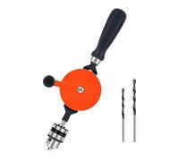 Qianly Hand Crank Drill Manuel Double Engrenage Perceuse Ajustable Acier Multifonction Ergonomique Antidérapant Adapté au Bricolage Menuiserie Loisirs, Style A with 2 Bits