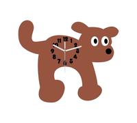 Qianly Horloge Décorative Créative avec Queue Oscillante, Collection Animaux pour Bureau, Chambre, brun