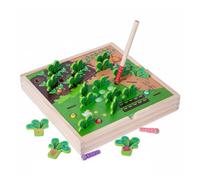 Qianly Jeu de Cueillette de Carottes Multi-Activités Plateau de Jeu Carottes en Bois Coordination Main-Œil Jardin en Bois pour Enfant pour Tout-Petits, Radis Légume
