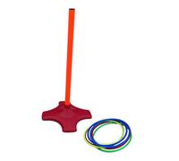 Qianly Jeu de Lancer d'Anneaux Éducatif Ensemble de Jeux Interactifs pour Enfants Adultes Accessoire en Pp à Monter Favorise l'Activité Physique Adapté aux, Poste Rouge