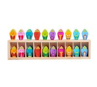 Qianly Jeu de Mémoire en Bois Motricité Fine Jeu D'association Couleurs Coordination Œil Main Jouet Éducatif pour Tout-Petits, Bébés, Crèche, Array, Expressions De Carottes
