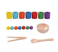 Qianly Jeux de Tri de Couleurs pour L'éveil des Tout-Petits : Activités Ludiques pour Développer La Motricité Fine des Enfants, Balles dans des Gobelets,