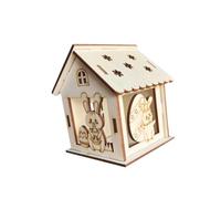 Qianly Kit de Bricolage de Maison de Printemps En Bois, Décoration de Table pour Village de Pâques à Faire Soi-même, Cadeau Idéal pour Les Enfants, Garçons E