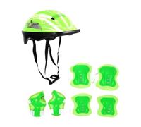 Qianly Kit de Protection pour Enfants avec Casque de Vélo, Coudières et Protège-Poignets pour Le Skateboard, Vert