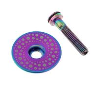 Qianly Kit de Vis pour Capuchon de Guidon de Vélo en Titane Risk, Voie Lactée Multicolore, 31.8mm