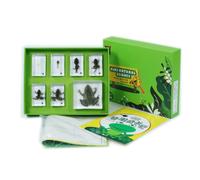 Qianly Kit Spécimens Naturels Transparent Jeu Scientifique avec Fiches Manuel Kit Roches et Pierres pour Enfants, École , Histoire De La Croissance De La Grenouille