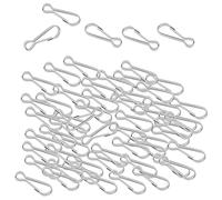 Qianly Lot de 100 Mousquetons en Acier Inoxydable 304, Résistants et Anticorrosion, Parfaits pour Le Camping, La Randonnée, La Pêche et Les Pique-niques, Argent, 16mm