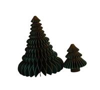 Qianly Lot de 2 Décorations de Noël en Papier à Pliage DIY, Ornements de Sapin, Sculptures Artisanales, Décoration de Table Style Épuré, pour Maison, Salon, Chambre et Événements Festifs, Vert