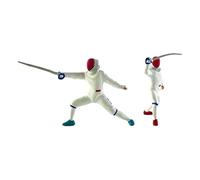 Qianly Lot de 2 Figurines Miniatures Au 1/64, Collection de Photographie, Ornement Miniature pour Table de Sable, Figurines D'escrime Créative, Blanc