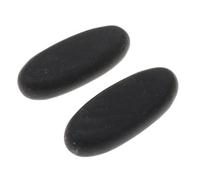 Qianly Lot de 2 Pierres de Massage En Basalte, Longue Rétention de Chaleur, Forme Confortable, Idéales pour Les Les Massages Professionnels, 8x3.2x1.5cm