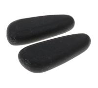 Qianly Lot de 2 Pierres de Massage En Basalte, Longue Rétention de Chaleur, Forme Confortable, Idéales pour Les Les Massages Professionnels, 8x3.2x2cm