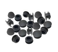 Qianly Lot de 20 Inserts Tubulaires Bombés pour Table D'appoint Ou Chaise, Bouchons Ronds Noirs