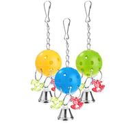 Qianly Lot de 3 Bascules en Acrylique avec Clochettes pour Perroquet Gris du et Cacatoès.