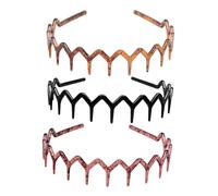 Qianly Lot de 3 serre-têtes professionnels en dents de requin, accessoires multifonctionnels à la mode, avec Du Noir