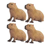Qianly Lot de 4 Figurines de Capybara, Statues D'animaux pour La Décoration de Chambre, Cadeaux