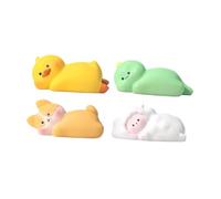 Qianly Lot de 4 Mini Figurines d'animaux en Résine pour Décorer Un Tableau de Bord : Canard, Chien, Mouton et Dragon