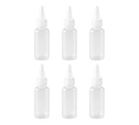 Qianly Lot de 6 Flacons Souples Transparents, Robustes et Pratiques, Vides, de 50 ML, pour Sauces, Loisirs Créatifs, Peinture à l'huile et Autres œuvres