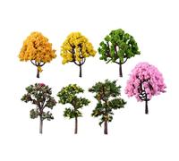 Qianly Lot de 7 Arbres Artificiels Miniatures pour Diorama, Maquettes de Train