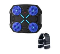 Qianly Machine de Boxe Musicale pour Enfants, Cible Murale de Boxe pour L'entraînement Rythmique, Boxe Taekwondo, Bleu avec des Gants