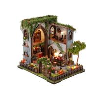 Qianly Maison Miniature à Construire Décoratif Miniature Maison avec Jardin Cosy pour Adolescents, Étagère