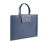 Qianly Mallette de Travail Pochette D'ordinateur, Poignée Supérieure, Grande Mallette en Cuir PU étanche pour Ordinateur Portable 13/14 Pouces, Bleu