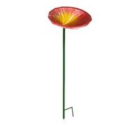 Qianly Mangeoire à Oiseaux, Bol à Eau pour Abeilles, Décoration de Jardin en Métal, Rouge