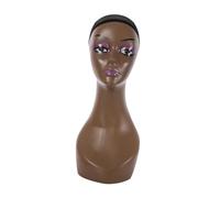 Qianly Mannequin Présentoir Tête Mannequin Féminin Chauve Support Perruque Exposant de Coiffure Formation Accessoires Visage Maquillé Fabrication En Matériau, Lèvre violette