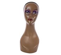 Qianly Mannequin Présentoir Tête Mannequin Féminin Chauve Support Perruque Exposant de Coiffure Formation Accessoires Visage Maquillé Fabrication En Matériau, Lèvre rouge